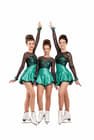 Figure Skating Dress Style A15 Turquoise Italian Fabric, Handmade 185