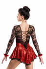 Figure Skating Dress Style A15 Red Italian Fabric, Handmade 173
