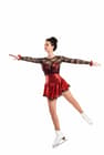 Figure Skating Dress Style A15 Red Italian Fabric, Handmade 175