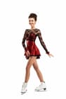 Figure Skating Dress Style A15 Red Italian Fabric, Handmade 177