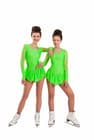 Figure Skating Dress Style A16 Green Italian Fabric, Handmade 190