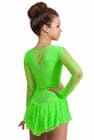 Figure Skating Dress Style A16 Green Italian Fabric, Handmade 197