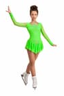 Figure Skating Dress Style A16 Green Italian Fabric, Handmade 198