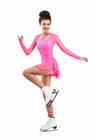 Figure Skating Dress Style A16 Pink Italian Fabric, Handmade 236