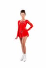 Figure Skating Dress Style A16 Red Italian Fabric, Handmade 242