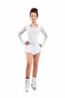 Figure Skating Dress Style A16 White Italian Fabric, Handmade 246