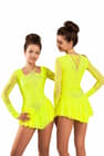 Figure Skating Dress Style A16 Yellow Italian Fabric, Handmade 215
