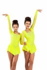 Figure Skating Dress Style A16 Yellow Italian Fabric, Handmade 216