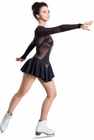 Figure Skating Dress Style A17 Black Black Italian Fabric, Handmade 304