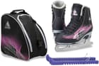 Jackson Ultima Rave RV2000 Women's Figure Skates Black/Purple, Size: Adult 4 Bundle with Free Bag and Guardog Skate Guards