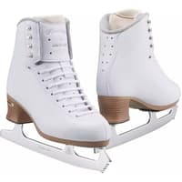 Pair of Jackson Ultima Freestyle Fusion FS2190 white figure skates with mounted Aspire XP blades