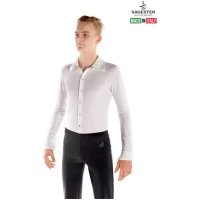 SAGESTER Weißes Herren-Eislaufshirt, #453, handgefertigt in Italien Herren- und Jungenhemden