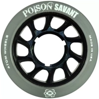 Atom Roller POISON SAVANT Quad Derby Wheels 59X38 Hybrid – Smoke – PACK OF 4 Derby Quad Wheels