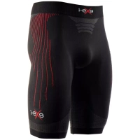 I-EXE Made in Italy – Multizone Compression Men’s Shorts – Color: Black with Red Compression Shorts and Pants