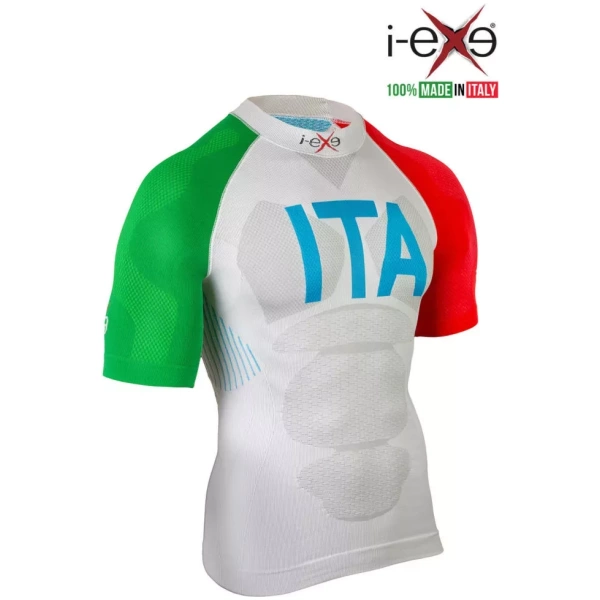 I-EXE Made in Italy – Chemise de Compression Multizone à Manches Courtes – Italia Édition Limitée Chemises et T-shirts de compression
