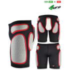 UFO PLAST Made in Italy - Soft Padded Shorts, Hip Protection, Removable Plastic Padding, White with Red