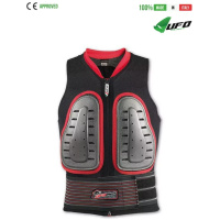 UFO PLAST Made in Italy - Speed - Safety Jacket Sleeveless Body Protector Hard Front Pads, Black with Red