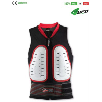 UFO PLAST Made in Italy - Speed - Safety Jacket Sleeveless Body Protector Hard Front Pads, White with Red