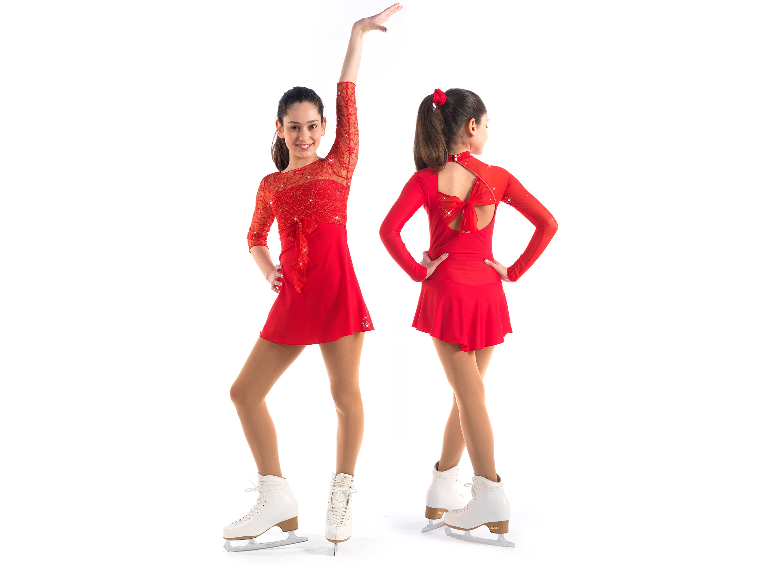 red ice skating dresses