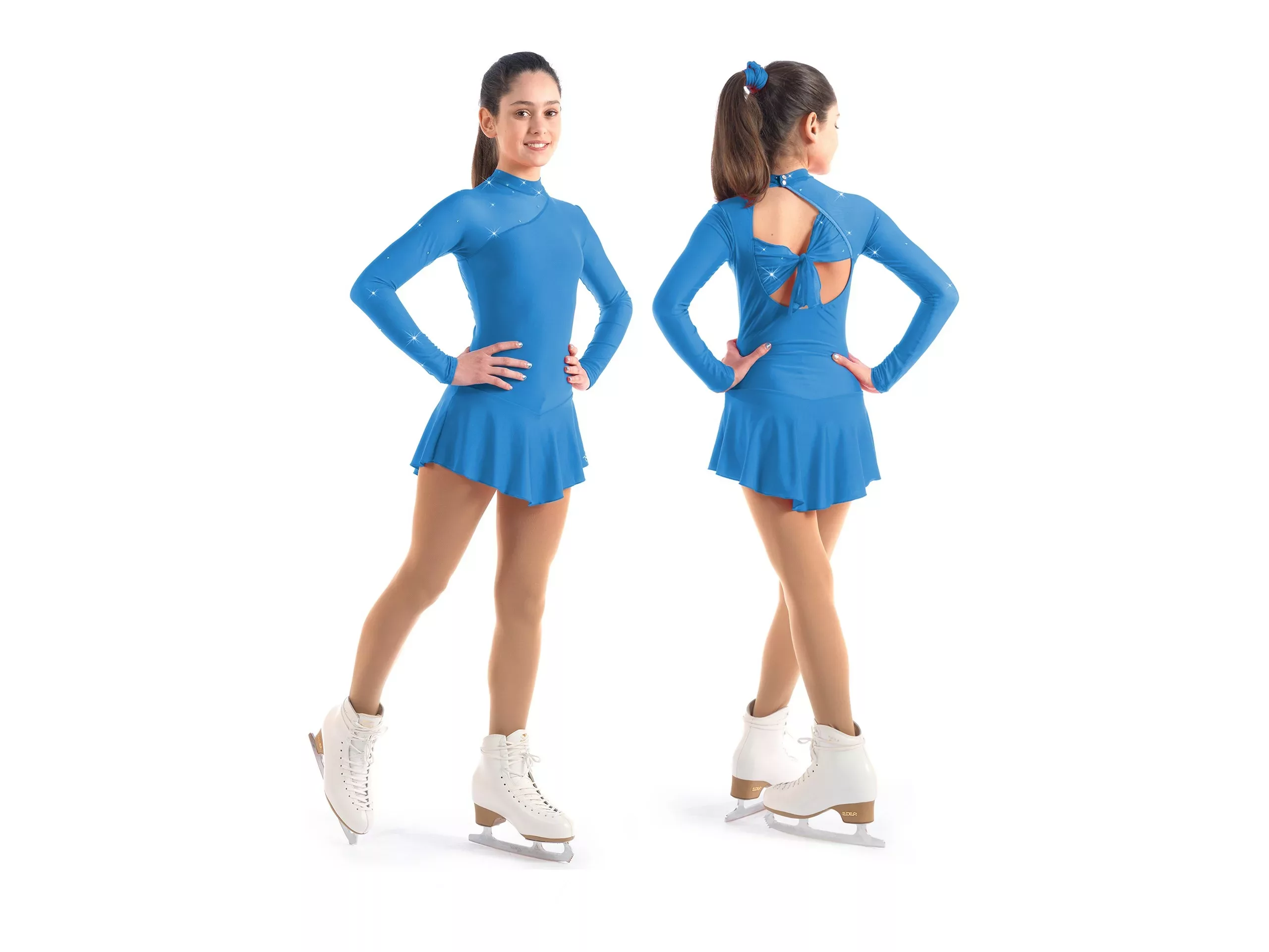 Sagester Vestido de patinaje artístico Estilo: 149, azul bahía Vestidos