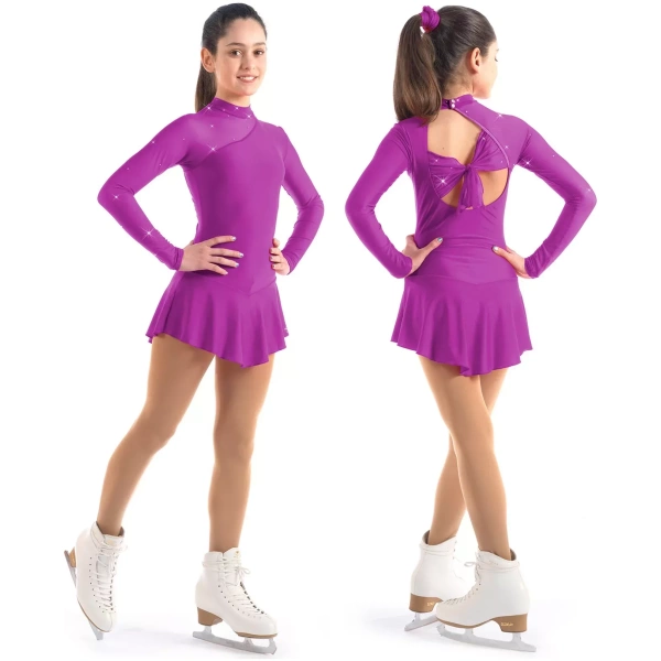 Sagester Robe de patinage artistique Style : 149, violet fuchsia Robes