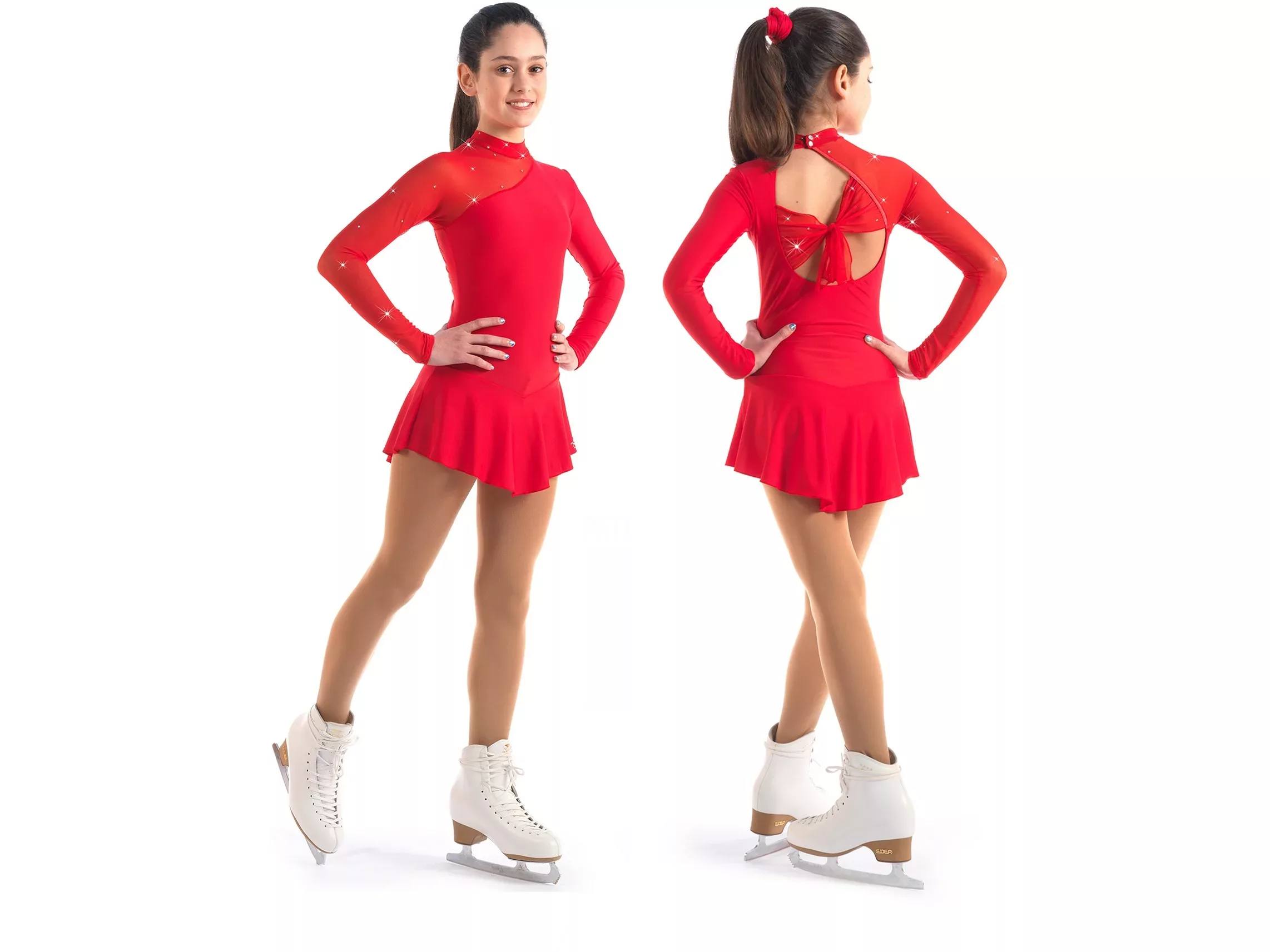 Sagester Eiskunstlaufkleid, Stil: 149, Rot Kleider