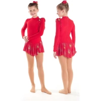 Sagester Figure Skating Dress Style: 163, Red Dresses