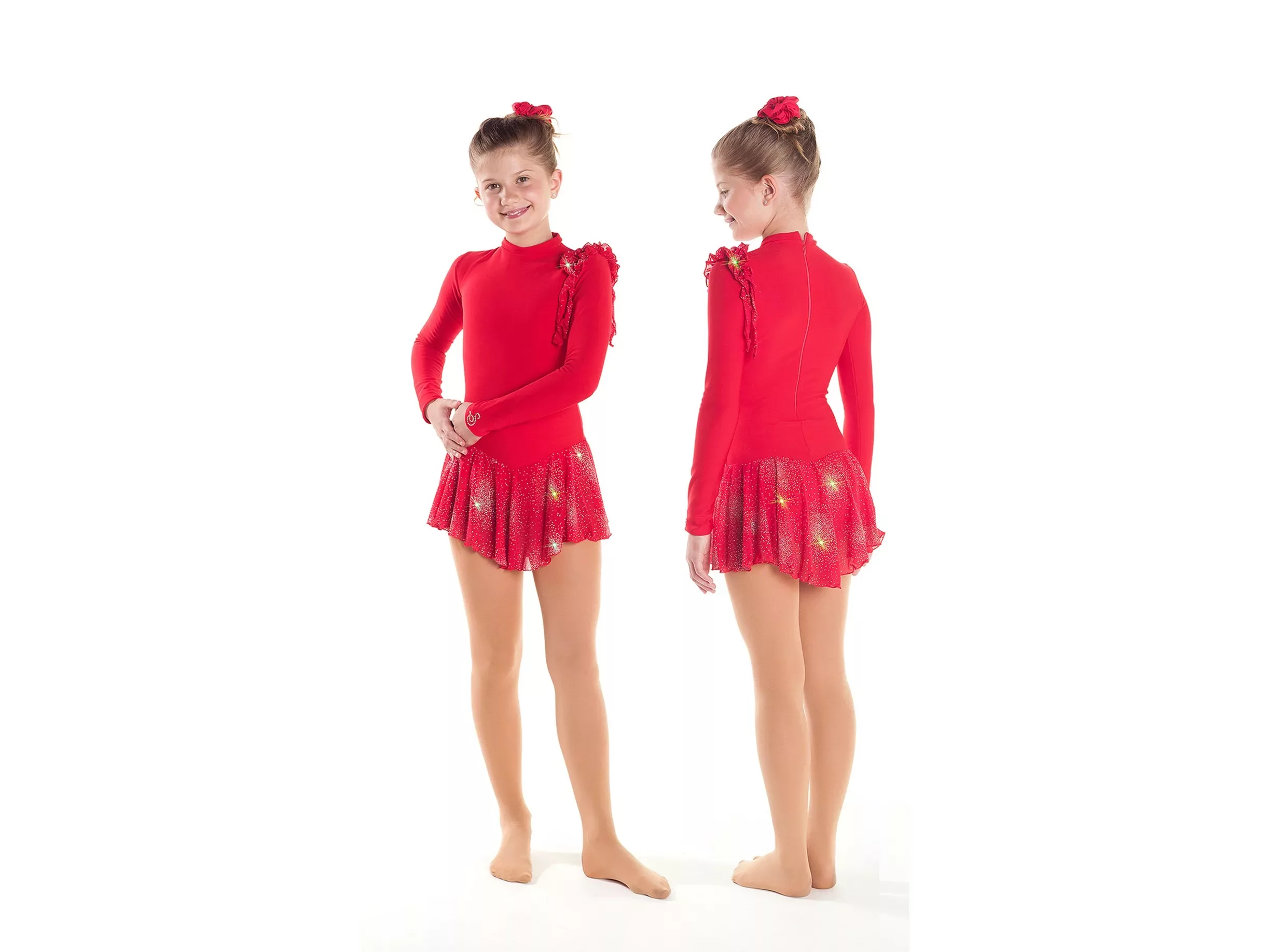 Robe de patinage artistique Sagester Style : 163, rouge Robes