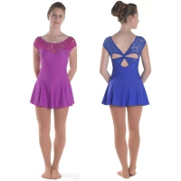 Sagester Style de robe de patinage artistique : 186, robes violettes fuchsia