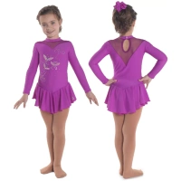 Sagester Style de robe de patinage artistique : 187, robes violettes fuchsia