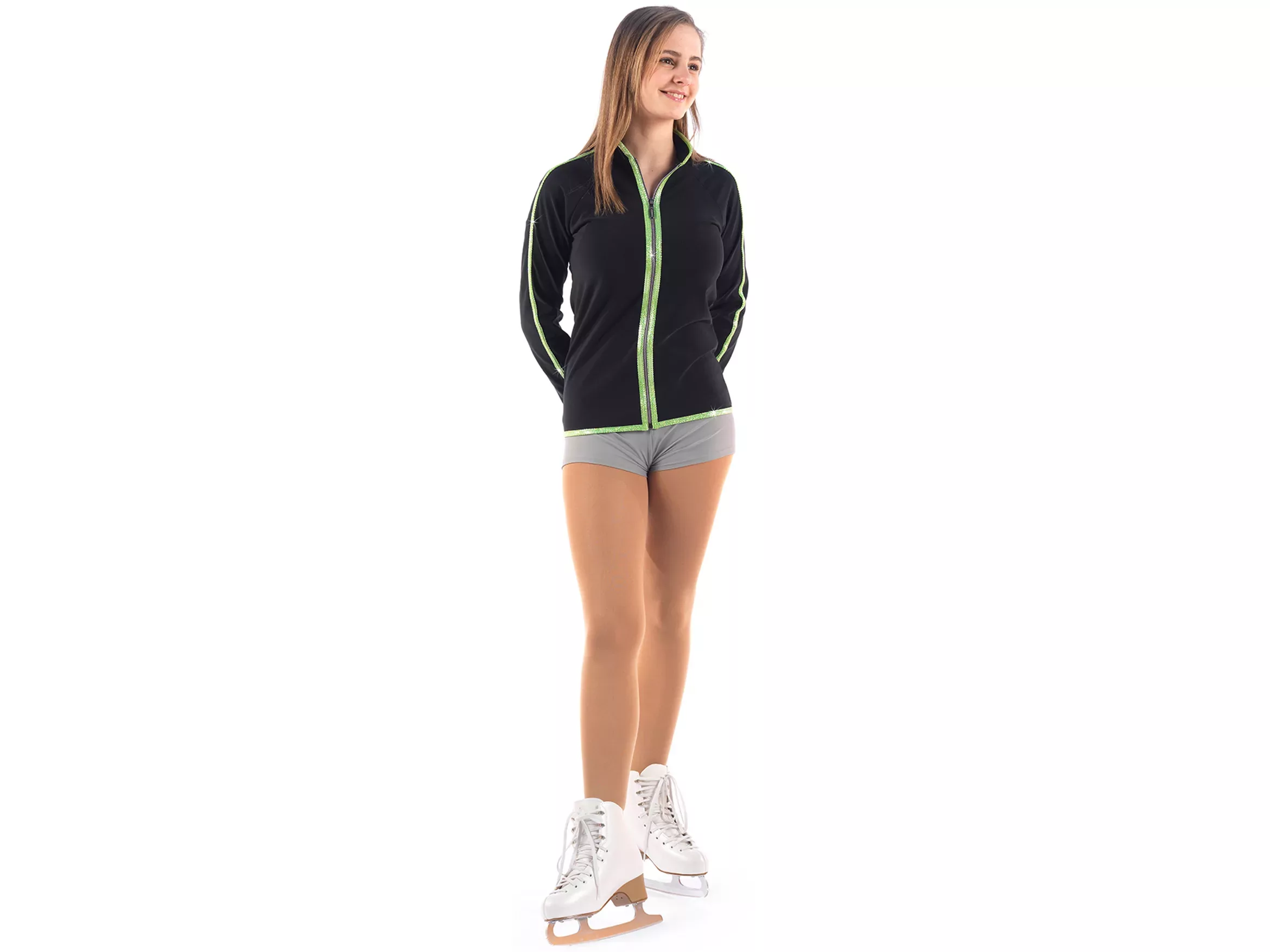Sagester Eiskunstlauf-Jacke, Stil: 252, Kanten in Limette Jacken für Damen und Mädchen