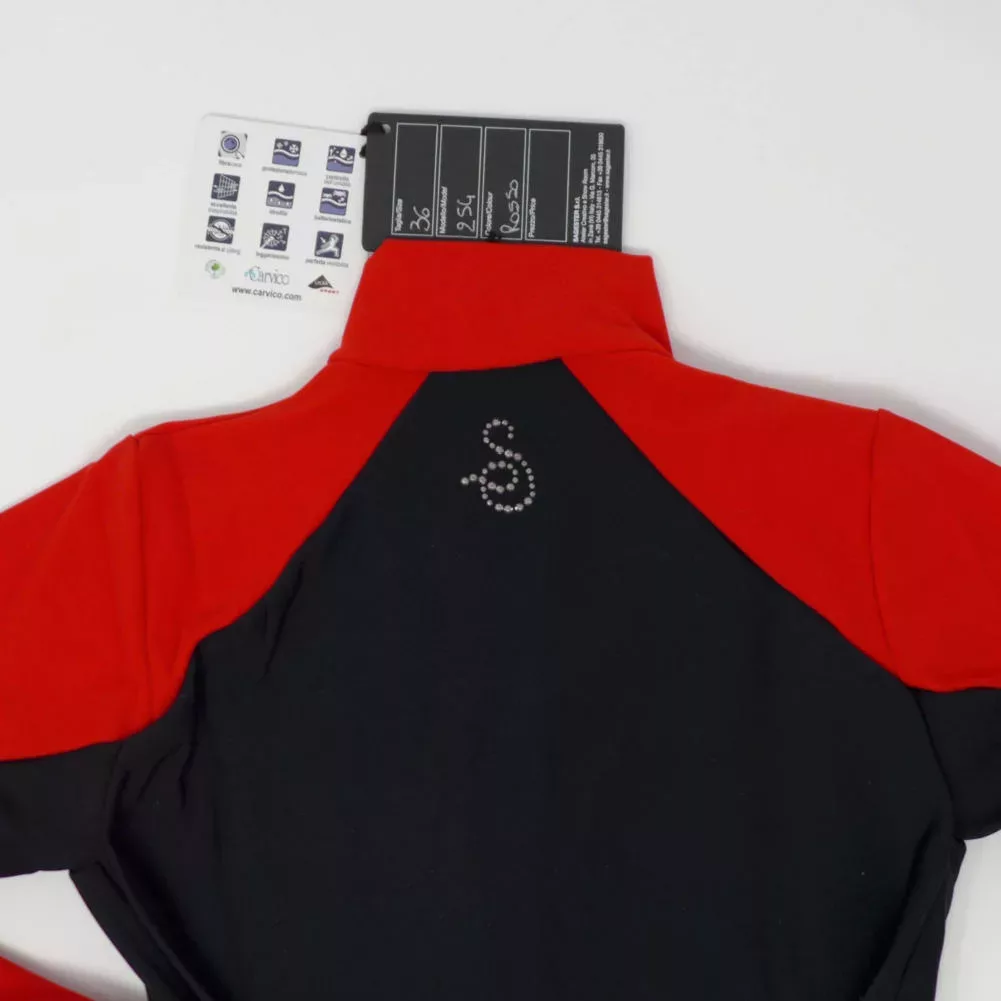 SAGESTER Veste de patinage sur glace noire et rouge pour homme, #254/MEN, fabriquée à la main en Italie Chemises pour hommes et garçons