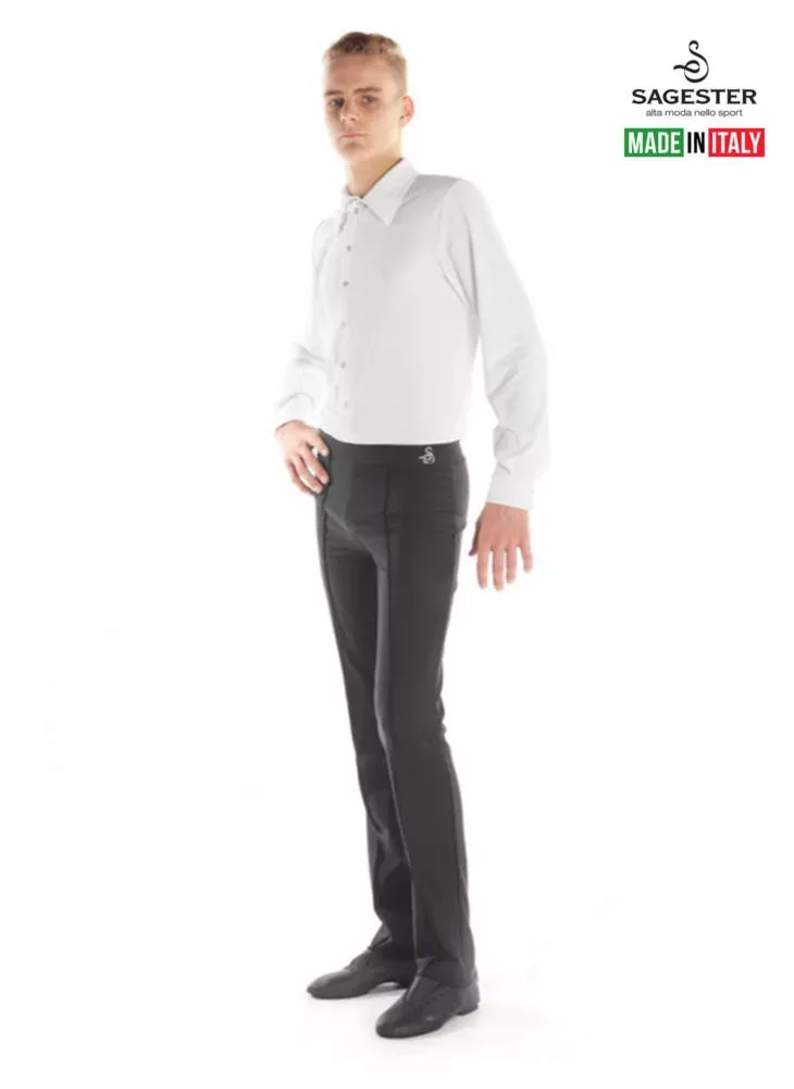 SAGESTER Herren-Eislaufhose, #430, handgefertigt in Italien, Farben: Schwarz, Blau (nur Hose) Eislaufhosen für Herren und Jungen