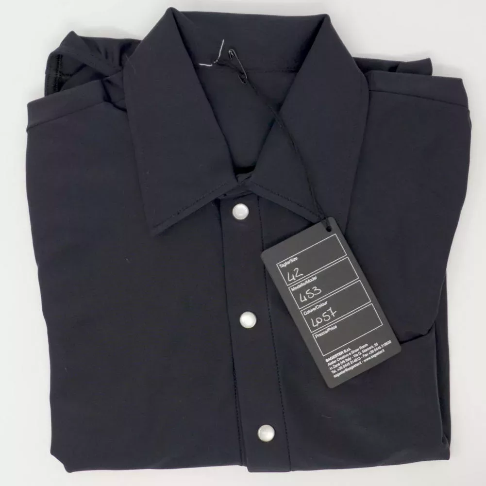 SAGESTER Schwarzes Herren-Eislaufshirt, #453, handgefertigt in Italien Herren- und Jungenhemden