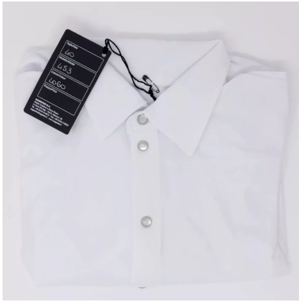 SAGESTER Weißes Herren-Eislaufshirt, #453, handgefertigt in Italien Herren- und Jungenhemden