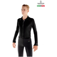 SAGESTER Black Men's Ice Skating Shirt, #453, Hand-made in Italy