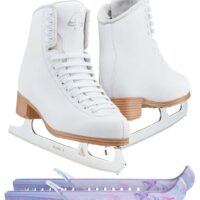 Jackson Classic JC500 Figure Ice Skates Womens 4 Bundle with Skate Guards