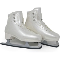 Belati Iris Perla pearlescent figure skates with silver hooks and Botas Sabrina blades