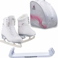 Jackson Ultima Finesse JS180 Figure Ice Skates for Women Bundle with Guardog Skate Guards, Jackson Skate Bag JL350 / Skates Color: Fleece/Width: Medium/Size: Adult 4