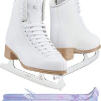 Jackson Classic 500 Womens/Girls Figure Ice Skates, Medium Width, Womens Size 4 with Top Notch Skate Guard