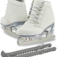 Jackson Ultima Recreational Women's Figure Ice Skates Softec Diva DV3000 / Color: White, Adult Size: 4 Bundle with Free Guardog Skate Guards