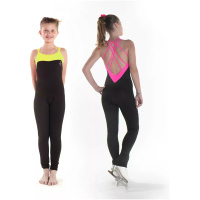 Sagester Figure Skating Bodysuit Style: 625, Black with Yellow