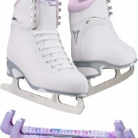 Jackson Finesse 180 ice skates in Purple with Guardog 170 guards