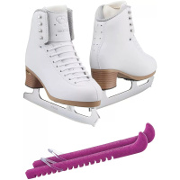SKATE GURU Jackson Ultima Figure Ice Skates ELLE FS2130 Bundle with Guardog Skate Guards