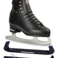 Botas CEZAR/Figure Ice Skates for Men, Boys/Size: Adult 4.5 Bundle with Skate Guards