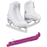 SKATE GURU Jackson Ultima Figure Ice Skates FINESSE JS450 Bundle with Skate Guards