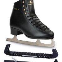 Botas Robin/Figure Ice Skates for Men, Boys/Size: Adult 4.5 Bundle with Skate Guards