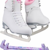 Jackson Finesse 180 ice skates in Pink with Guardog 170 guards