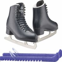 Jackson Ultima Black Figure Ice Skates for Men/Size: Adult 6 Bundle with Skate Guards