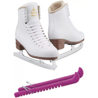 SKATE GURU Jackson Ultima Figure Ice Skates MYSTIQUE JS1490 Bundle with Guardog Skate Guards